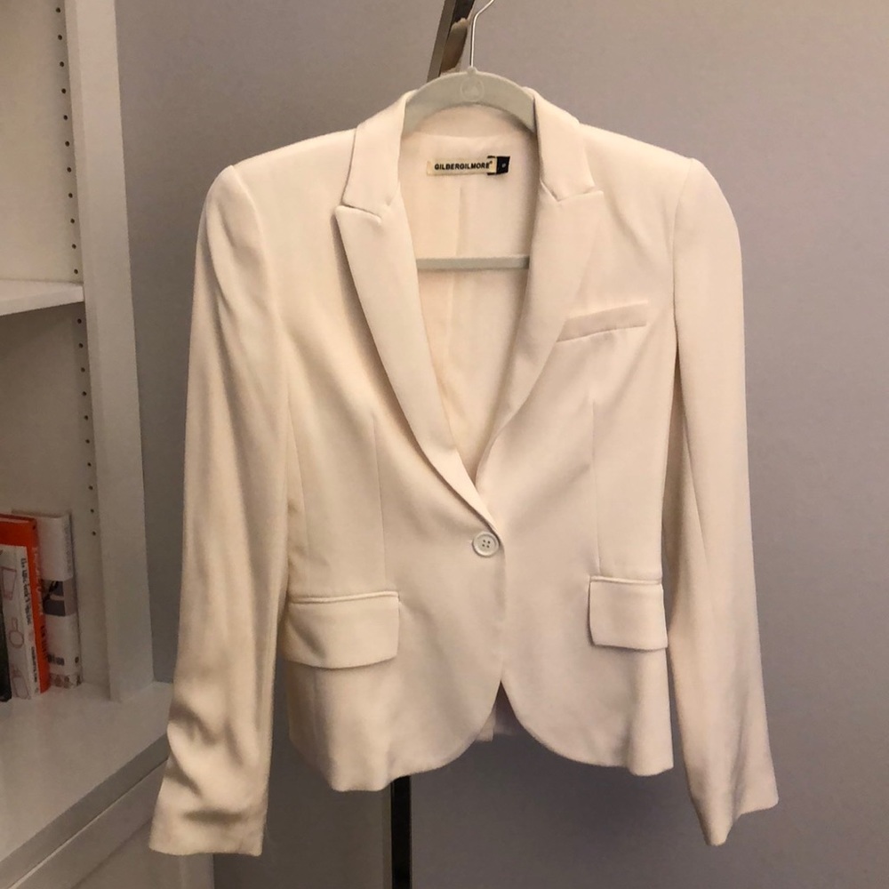 Silk white blazer